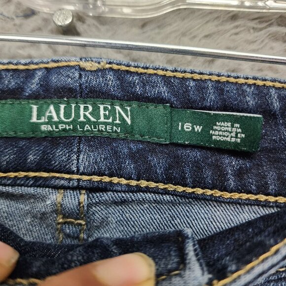 Lauren Ralph Lauren Jeans Womens 16W Dark Wash Stretch High Rise Bootcut *Read* - Picture 3 of 12